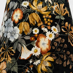 Load image into Gallery viewer, Close view of black floral fabric lampshade