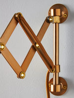 Load image into Gallery viewer, Furium Brass Accordian Wall Sconce - Retro Scalloped Bedside Lighting