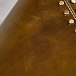 Cargar imagen en el visor de la Galería, Close detail of brown leather shade texture and stitched edge