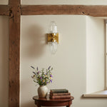 Cargar imagen en el visor de la Galería, Aplique de pared Tierlux Glass Art Deco Globe – Lámpara de metal y cristal para salón o baño