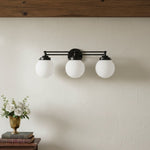 Load image into Gallery viewer, Glorica Glass Modern 3-Light Globe Vanity Wall Light for Bathroom