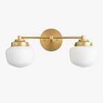 Bild in Gallery-Viewer laden, Opalume Metal Canopy Globe Vanity Sconce — Übergangs-Art-Deco-Wandleuchte