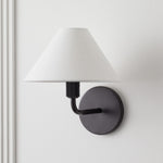 Load image into Gallery viewer, Gilda Fabric Drum Shade Wall Sconce - Modern Brass Accent Light for Bedroom and Hallway