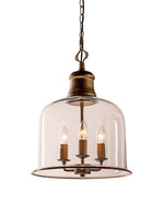 Load image into Gallery viewer, American Vintage Aged Clear Bell Glass Pendant Light