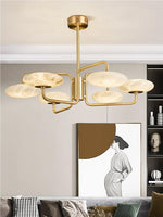 Load image into Gallery viewer, Unique Round Disc Shape Bruc Alabaster Chandelier