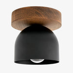 Load image into Gallery viewer, Metio Dome Scandinavian Oak Flush Mount Ceiling Light – Modern Minimalist Design for Living Room & Bedroom
