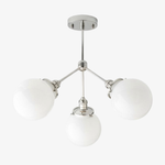 Load image into Gallery viewer, Glorica Glass Opal Globe Semi-Flush Ceiling Light – Modern Mid-Century Dining Room Fixture