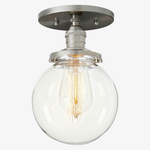 Load image into Gallery viewer, Glorica Glass Clear Globe Semi-Flush Ceiling Light – Modern Industrial Style for Living Room & Dining