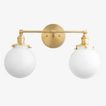 Charger l'image dans la visionneuse de galerie, Applique murale géométrique linéaire Lumio Globe – Luminaire moderne pour salle de bain, idéal pour les zones miroir et lavabo