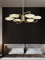 Load image into Gallery viewer, Unique Round Disc Shape Bruc Alabaster Chandelier