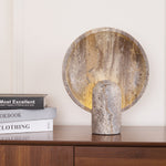 Load image into Gallery viewer, Wabi-sabi Style Eclipse Stone Travertine Table Lamp M03