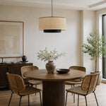 Cargar imagen en el visor de la Galería, Natural Wabi Sabi Raffia Grass Pendant Light for Dining Room