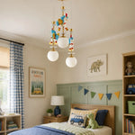 Bild in Gallery-Viewer laden, Children bedroom chandelier above play tent and bed