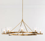 Load image into Gallery viewer, Auria Hand-Blown Glass & Metal Linear Chandelier – Contemporary Multi-Arm Fixture for Dining & Kitchen Island