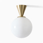 Load image into Gallery viewer, Ulvara Metal Conical Spherical Ceiling Light — Modern Minimal Flush Mount Ceiling Light for Bedrooms & Hallways