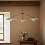 Cargar imagen en el visor de la Galería, Lámpara de araña Curva Metal de arco de metal sólido – Lámpara colgante de estilo industrial-moderno para comedor