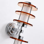 Bild in Gallery-Viewer laden, Vertical Bauhaus wall lamp amber acrylic and chrome square detail