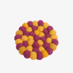 Cargar imagen en el visor de la Galería, Marigold plum handmade felt ball coaster