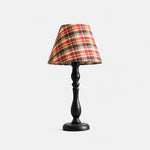 Bild in Gallery-Viewer laden, Vintage black iron table lamp with british plaid fabric shade