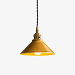 Bild in Gallery-Viewer laden, Yellow glazed ceramic pendant light on white background