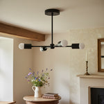 Load image into Gallery viewer, Mobilux Line Mid-Century Gold Sputnik Chandelier – Semi-Flush Geometric Brass Fixture