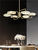 Load image into Gallery viewer, Unique Round Disc Shape Bruc Alabaster Chandelier