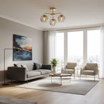 Load image into Gallery viewer, Elegant Brass Finish 3-Light Ceiling Lamp - Globe Semi Flush Light