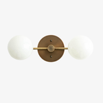Load image into Gallery viewer, Glorica Glass Minimalist Metal Arm Globe Wall Sconce – Mid-Century Vanity Lighting for Mirror & Hallway