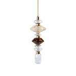 Load image into Gallery viewer, Contemporary Hanging Light - Iron Metal Glass Gold Brown Damp-rated