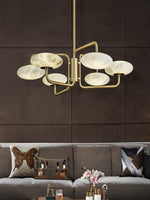 Load image into Gallery viewer, Unique Round Disc Shape Bruc Alabaster Chandelier