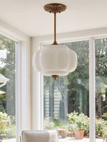 Load image into Gallery viewer, Eloise Scallop Vintage Milk Glass Semi-Flush Mount Pendant Light