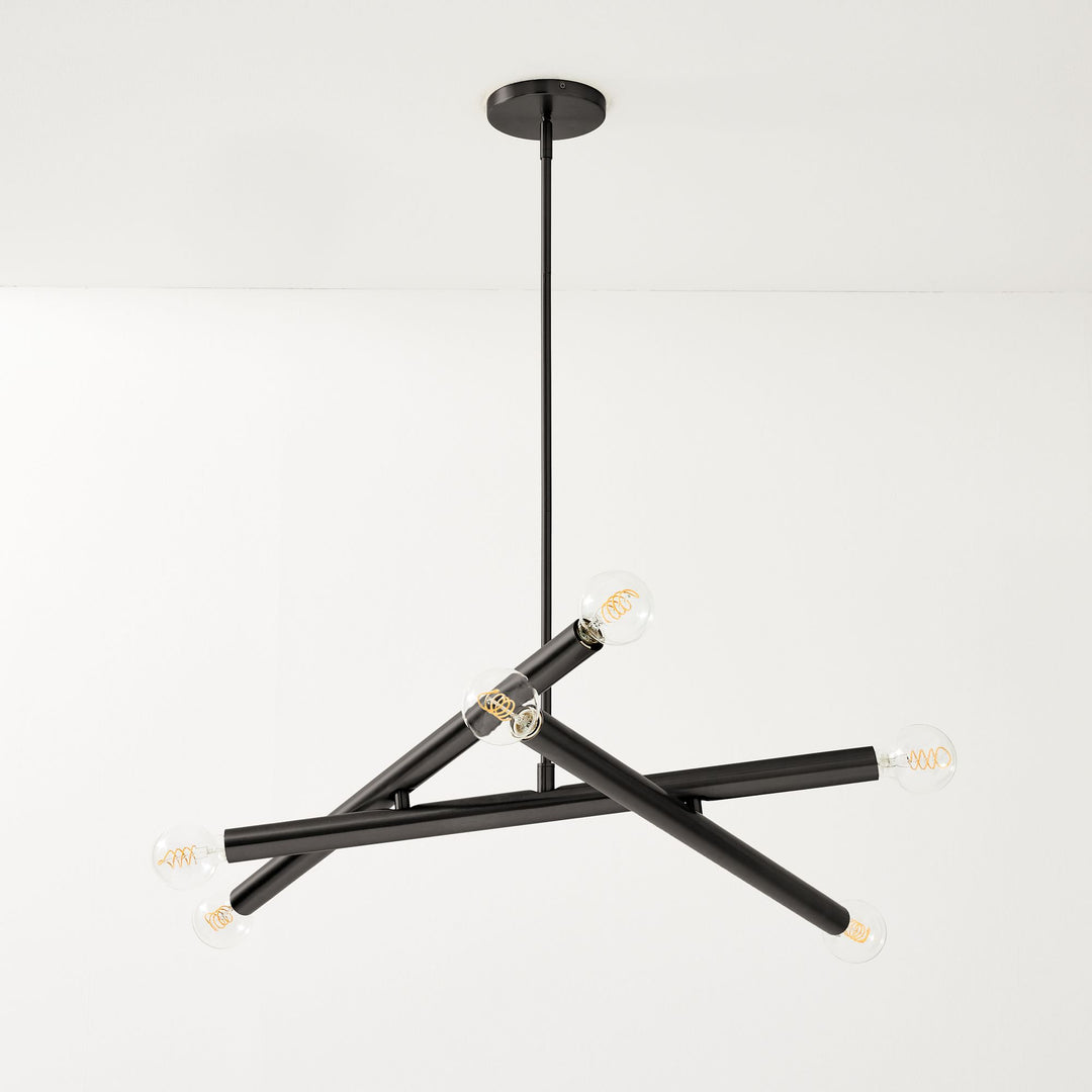 Lustre Borvia Spoutnik à 6 lumières – Style Trace à hauteur réglable