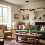 Load image into Gallery viewer, Mobilux Line Mid-Century Gold Sputnik Chandelier – Semi-Flush Geometric Brass Fixture