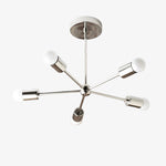 Load image into Gallery viewer, Mobilux Line Mid-Century Gold Sputnik Chandelier – Semi-Flush Geometric Brass Fixture