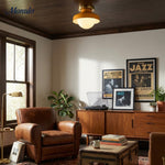 Bild in Gallery-Viewer laden, Hanton Aufputz-Deckenleuchte – Modernes minimalistisches Leuchtmittel mit Milchglas- und Metallschirm