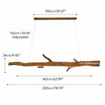 Cargar imagen en el visor de la Galería, Wood Color Resin Linear Branch Pendant Light