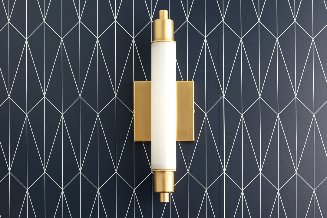 Aplique de tocador moderno Ornato Luxe - Lámpara de pared Art Déco con pantalla cilíndrica