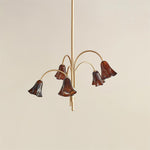 Cargar imagen en el visor de la Galería, Lámpara de araña de cristal floral Bellina – Elegante lámpara colgante de cristal con forma de flor para comedores y salas de estar