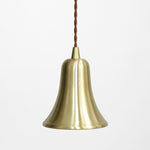 Load image into Gallery viewer, Bell-shaped natural brass mini pendant light on a white background