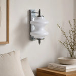 Bild in Gallery-Viewer laden, White glass wall light in a calm living room