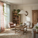 Cargar imagen en el visor de la Galería, Lámpara colgante Luminella extragrande con borde festoneado – Lámpara colgante de tela suave para comedor