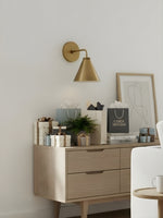 Load image into Gallery viewer, Conique Metal Tapered Sconce Cone Wall Light – Black or Brass Conical Retro Design