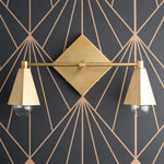 Cargar imagen en el visor de la Galería, Lámpara de tocador geométrica Ornato Luxe - Iluminación de baño Art Déco de latón macizo