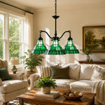 Bild in Gallery-Viewer laden, Vintage Stained Glass Pendant Light 8