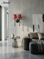 Bild in Gallery-Viewer laden, Rowan Stoffschirm Wandleuchte in Antik Kupfer - Vintage Luxus Licht für Innenräume