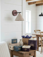 Load image into Gallery viewer, Travertine Wall Sconce - Natural Stone Sconce with Tapered Shade