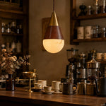 Bild in Gallery-Viewer laden, Vintage Leather Faux Marble Teardrop Pendant Light for Dining Rooms and Bedside