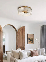 Charger l'image dans la visionneuse de galerie, Plafonnier encastré Bravira élégant en verre strié – Luminaire moderne et discret pour chambre à coucher