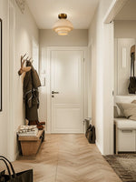 Load image into Gallery viewer, Art Deco Milk Glass Fixed Ceiling Light