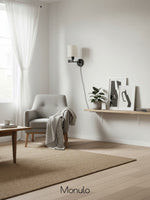 Load image into Gallery viewer, Swing Arm Fabric Sconce Light – Adjustable Wall Lamp with Drum Shade